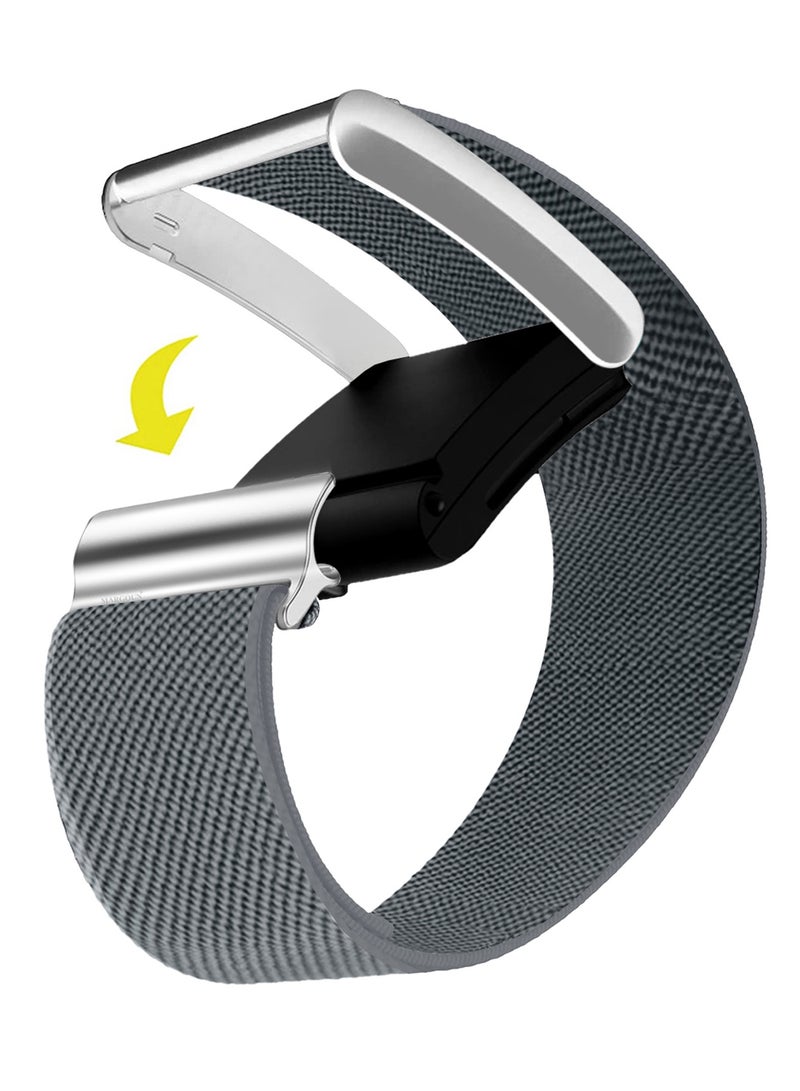 CATANES Replacement Nylon Band for Whoop 5.0 with Silver Clip, Adjustable Wrist Strap for Fitness and Daily Use, for Men & Women- Gray - Image 2